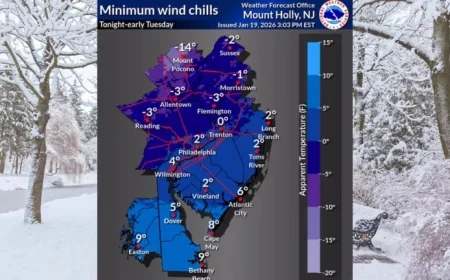 N.J. Weather: Arctic Blast Brings Dangerously Cold Wind Chills Tonight, Snow Possible