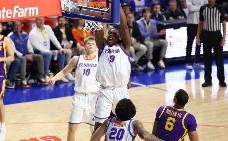 Chinyelu Leads Gators to Fifth Consecutive Victory over Tigers