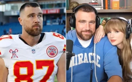 Travis Kelce Jokes About Misunderstanding Taylor Swift’s ‘Wood’ Song Reference