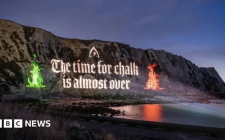 “Traitors Projection Illuminates White Cliffs of Dover”
