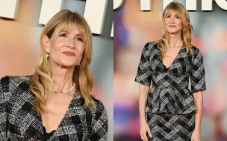 Laura Dern Stuns in Elie Saab Art Deco Gown at London Screening