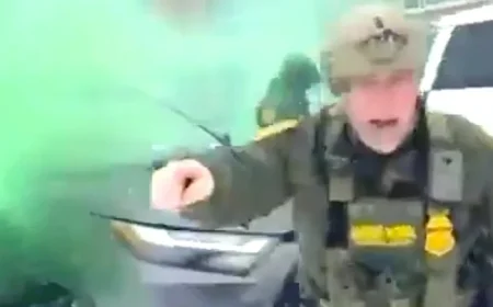 Trump Ally Bovino Accidentally Hits Himself with Smoke Bomb