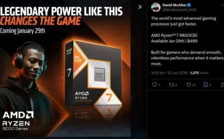AMD Confirms Ryzen 7 9850X3D Launching January 29 at $499 MSRP