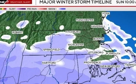 Massachusetts Snowstorm Forecast: Start and End Times This Weekend