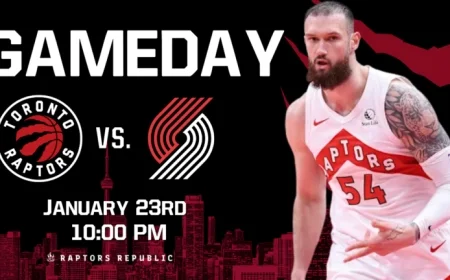 Raptors Face Trail Blazers on January 23 Gameday