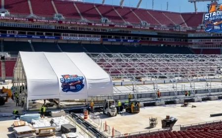 NHL Welcomes Protective Tent for Stadium Series Rink Preparation