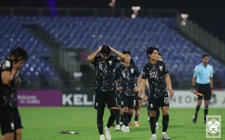 South Korea Falls to 10-Man Vietnam, Clinches 4th in Asian U-23 Tournament