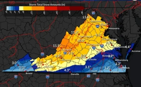 Virginia Faces Glacier Conditions as Snow, Sleet, Ice Set In