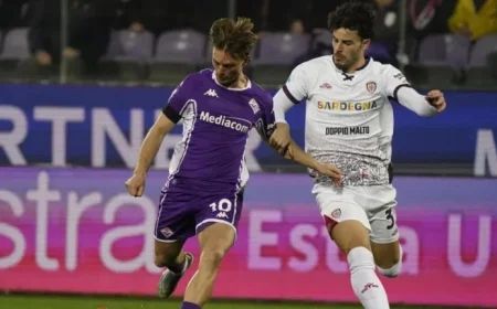 Fiorentina vs. Cagliari: Gudmundsson Threatens, Palestra Nearly Scores in 0-0 Draw