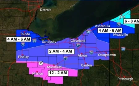Winter Storm Forecast Sharpens: Northeast Ohio Snowfall Start Time Announced