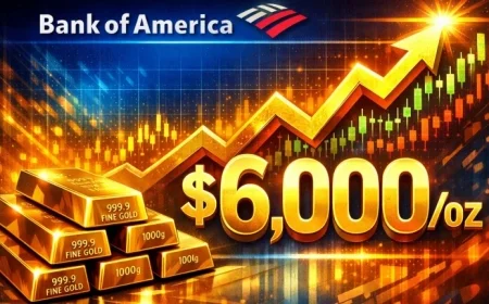 Bank of America Predicts Gold Price to Reach $6,000/oz by 2026