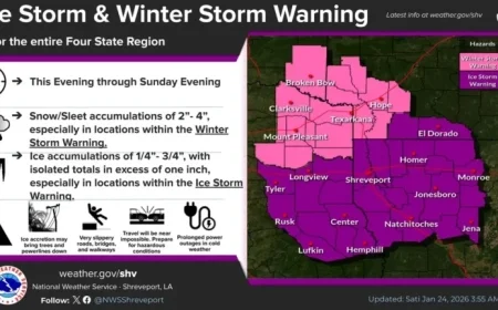 NWS Revises Saturday Snow and Ice Forecast for Louisiana