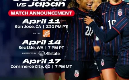 U.S. Women’s Team to Battle Japan at NWSL Venues in April