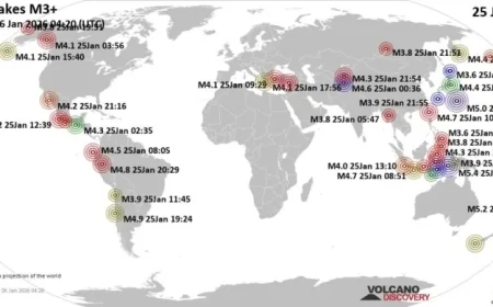 Global Earthquake Update: Key Events on Sunday, January 25, 2026