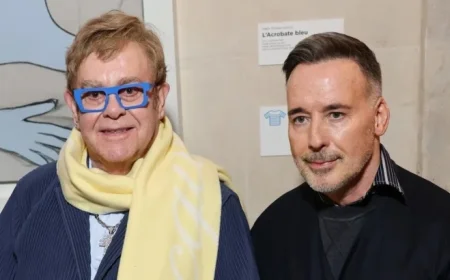 Elton John and David Furnish Attend Jacquemus Show at Paris Fashion Week
