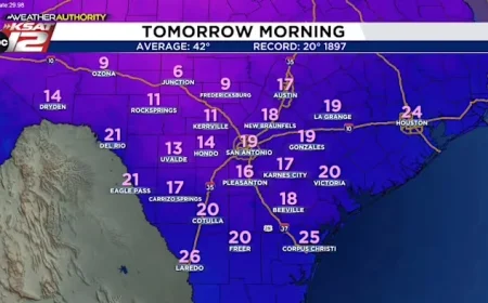 Record Cold Temperatures Persist with Icy Spots