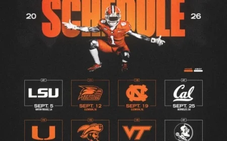 Clemson Reveals 2026 Football Schedule on Official Athletics Site