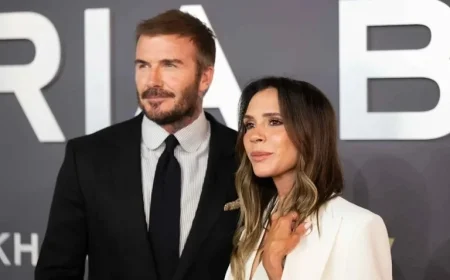 Victoria Beckham Stuns in Thigh-High Slit Dress at Family Outing