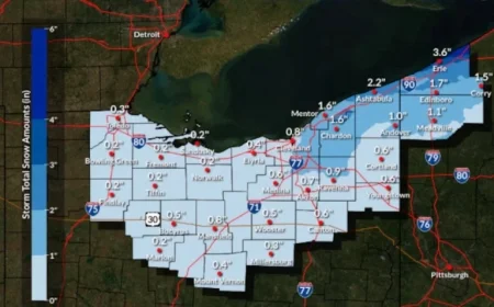 Arctic Front Hits Greater Cleveland with Snow Squalls, Subzero Wind Chills