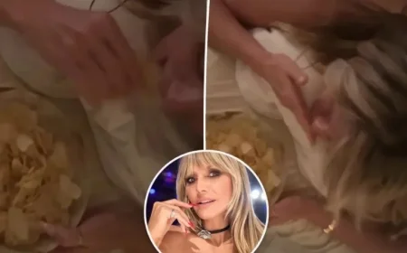 Heidi Klum Enjoys Relaxing Massage While Snacking on Chips