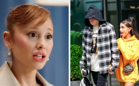 Ariana Grande’s Fashion: Oversized Sweatshirts Paired with High Boots