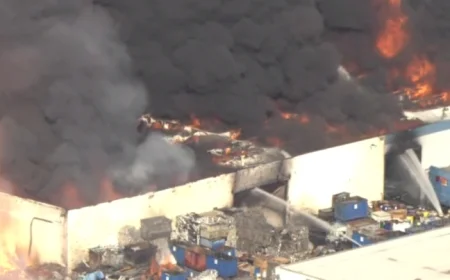 Firefighters Tackle Intense Blaze at South El Monte Recycling Plant