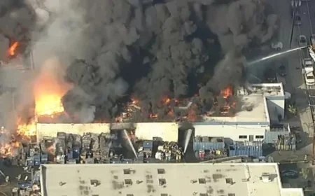 South El Monte Engulfed by Massive Fire; Smoke Visible for Miles