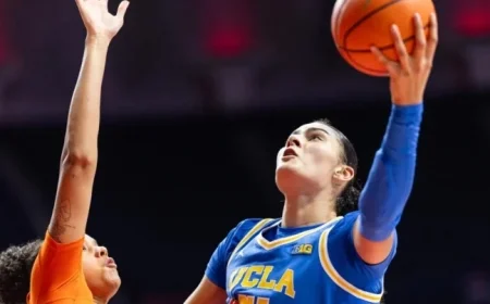 Lauren Betts Leads UCLA Women to 14th Straight Win Despite Foul Trouble