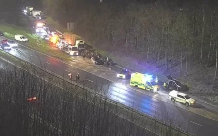 A55 Crash: Five-Vehicle Pile-Up Injures Several, One Sent to Trauma Unit