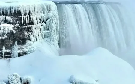 Niagara Falls Partially Freezes, Offers Stunning Views