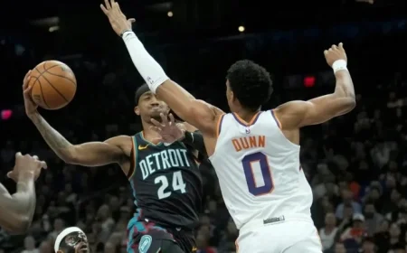 Dillon Brooks Scores 40, Suns Defeat Pistons