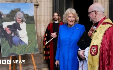 Queen Camilla Attends Jilly Cooper Memorial Service