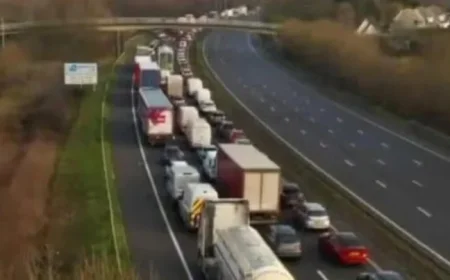 M5 Traffic Halted in Both Directions Amid Police Incident