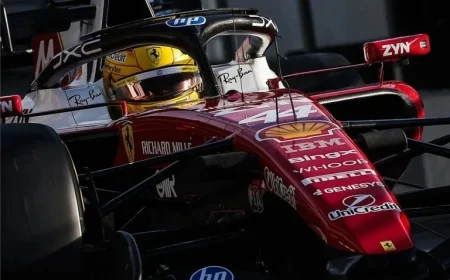 Lewis Hamilton Sets Fastest Time for Ferrari