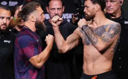 Mauricio Ruffy Deflects Rafael Fiziev’s Verbal Jab at UFC 325 Staredown | Video