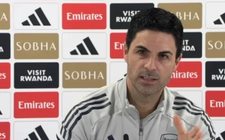Arteta Discusses Rice’s Leadership, Squad Size, and Touchline Conduct
