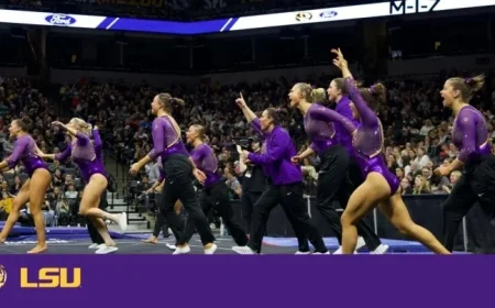 LSU Gymnastics Triumphs Over Missouri, Secures Road Win 197.675-197.500