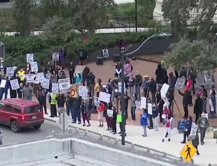Dozens Protest in San Antonio Against Trump’s Immigration Policies