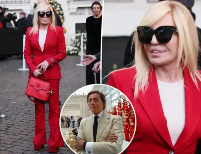 Donatella Versace Honors Valentino with Signature Red Tribute