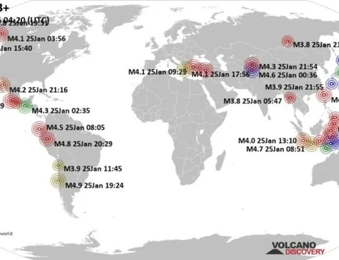 Global Earthquake Update: Key Events on Sunday, January 25, 2026