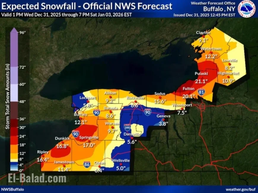 Snow Forecast in N.Y. for First Weekend of 2026