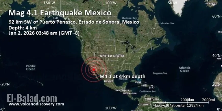 Earthquake of Magnitude 4.1 Strikes Southwest of Puerto Penasco, Mexico
