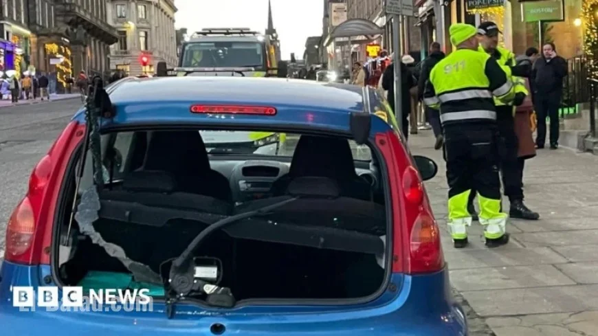 Edinburgh Car Crash: Man Arrested After Hitting Scaffolding