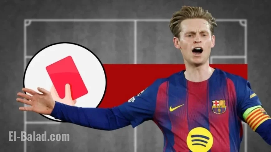 Frenkie de Jong Receives Red Card