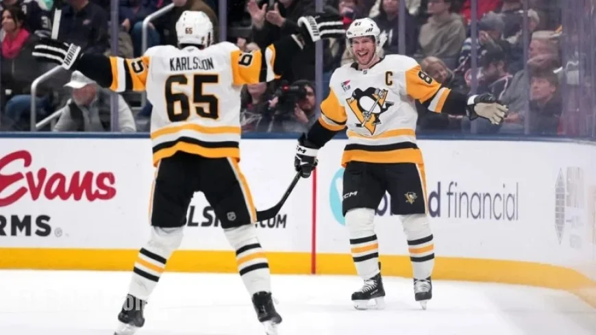 Crosby Leads Penguins to Overtime Victory Over Blue Jackets, Secures 5th Straight Win