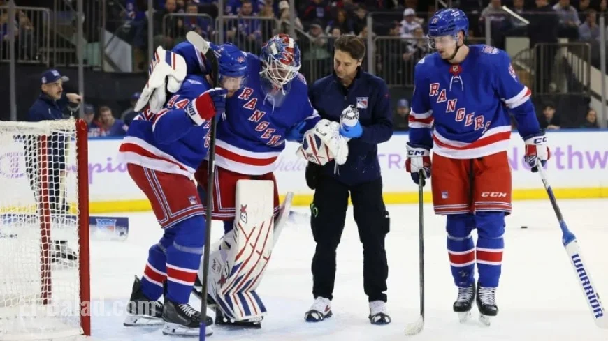 Shesterkin Exits Rangers Game Against Mammoth Due to Lower-Body Injury