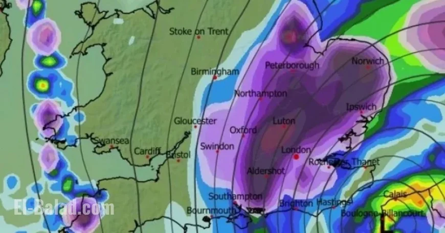 Huge Snowstorm Approaches London, Dramatic Weather Map Reveals