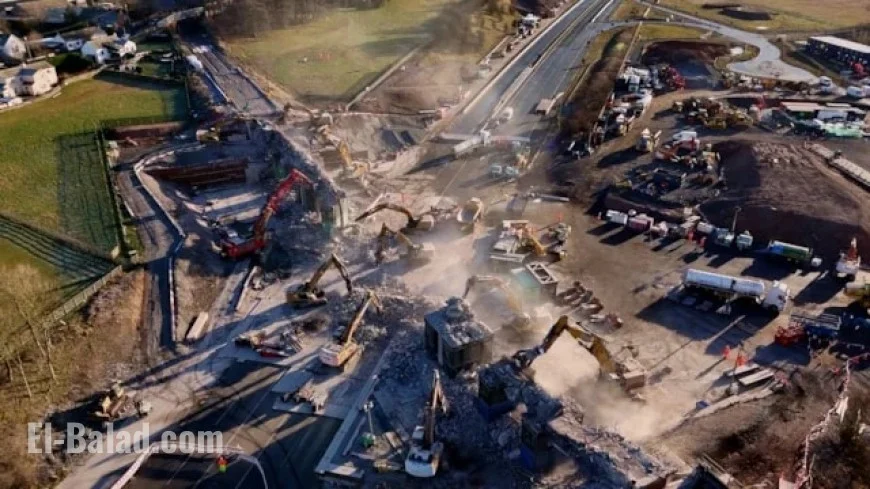 Time-Lapse Captures Dramatic Weekend Demolition of Railway Bridge Over M6