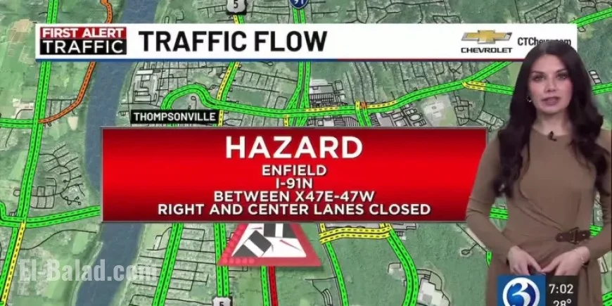 Car Carrier Crash Shuts Down Lanes on I-91 in Enfield