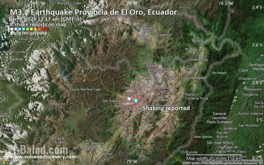 Possible Earthquake Detected Near Machala, El Oro, Ecuador Minutes Ago
